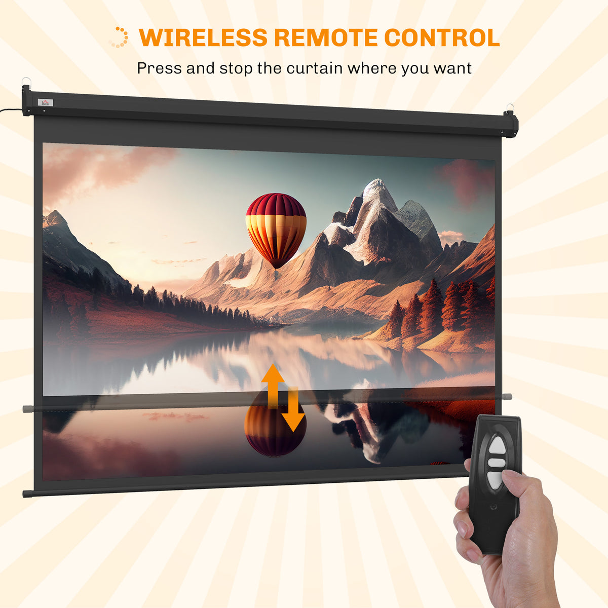 Écran vidéoprojecteur motorisé et électrique 100 Pouces, 4:3 4K HD, panneau de commande et télécommande-7