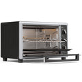 Mini-Four Électrique avec Broche Rotative 46L 1800W, Four à Convection Multifonction, Chaleur Tournante, Minuterie, Noir-0
