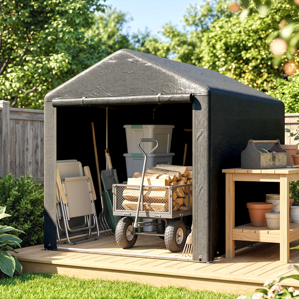 Abri de jardin tente de stockage portable abri de vélo garage pour extérieur avec cadre en acier galvanisé grande porte-1