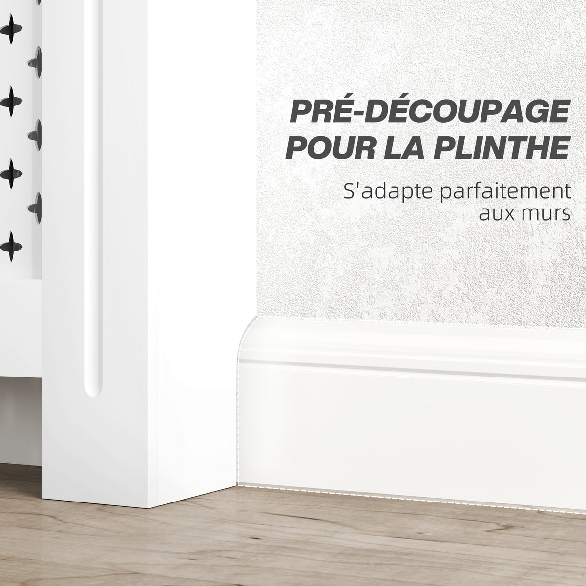 Couvercle de radiateur cache radiateur grille croisée pour salon chambre à coucher en bois 78l x 19P x 82H cm blanc-6