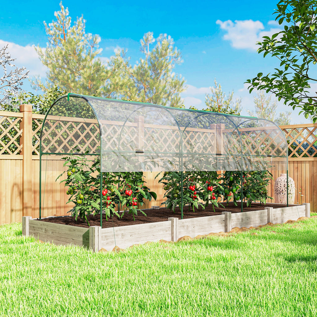 Serre de jardin serre à tomates 4 arceaux en acier bâche en PVC 4 x 1,2 x 1,7 m vert-6