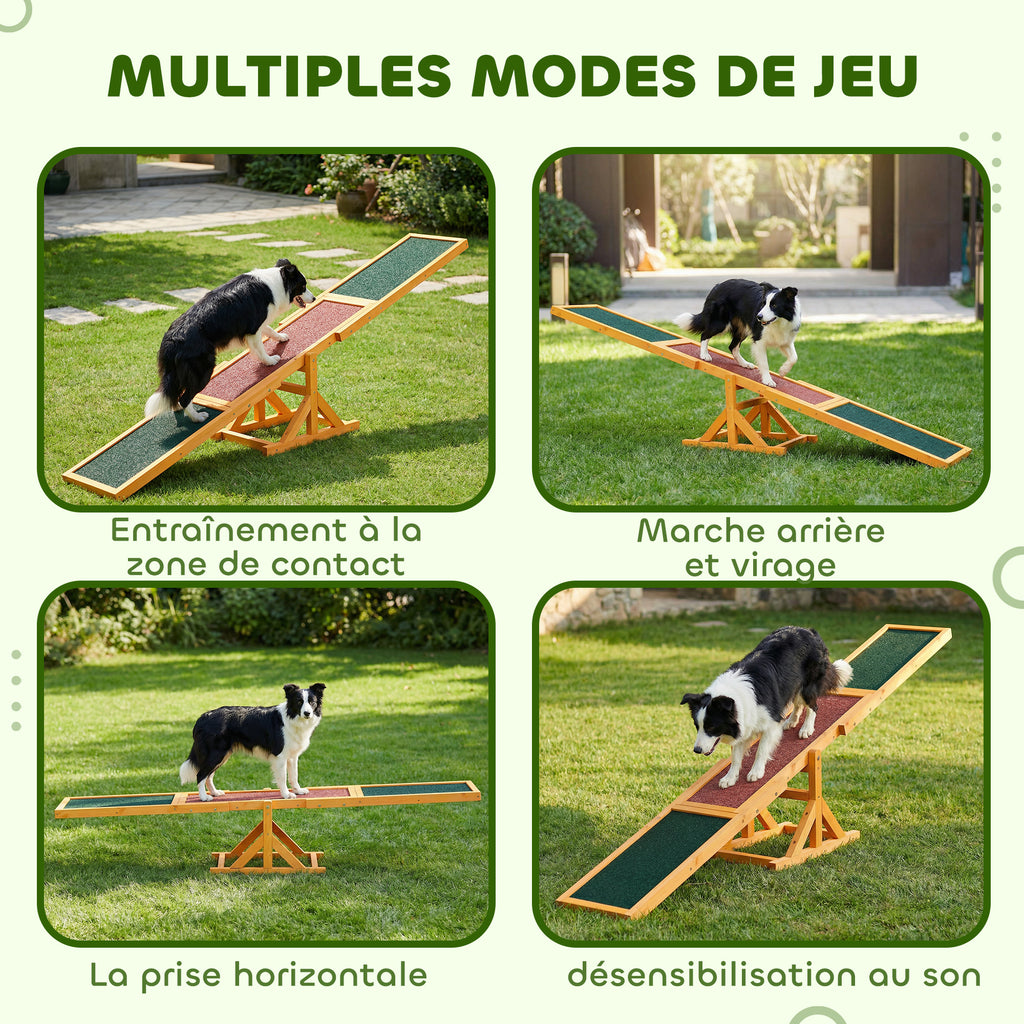 Agility sport pour chien bascule - bascule pour chien - équipement entrainement chien - bois pré-huilé feutre-5