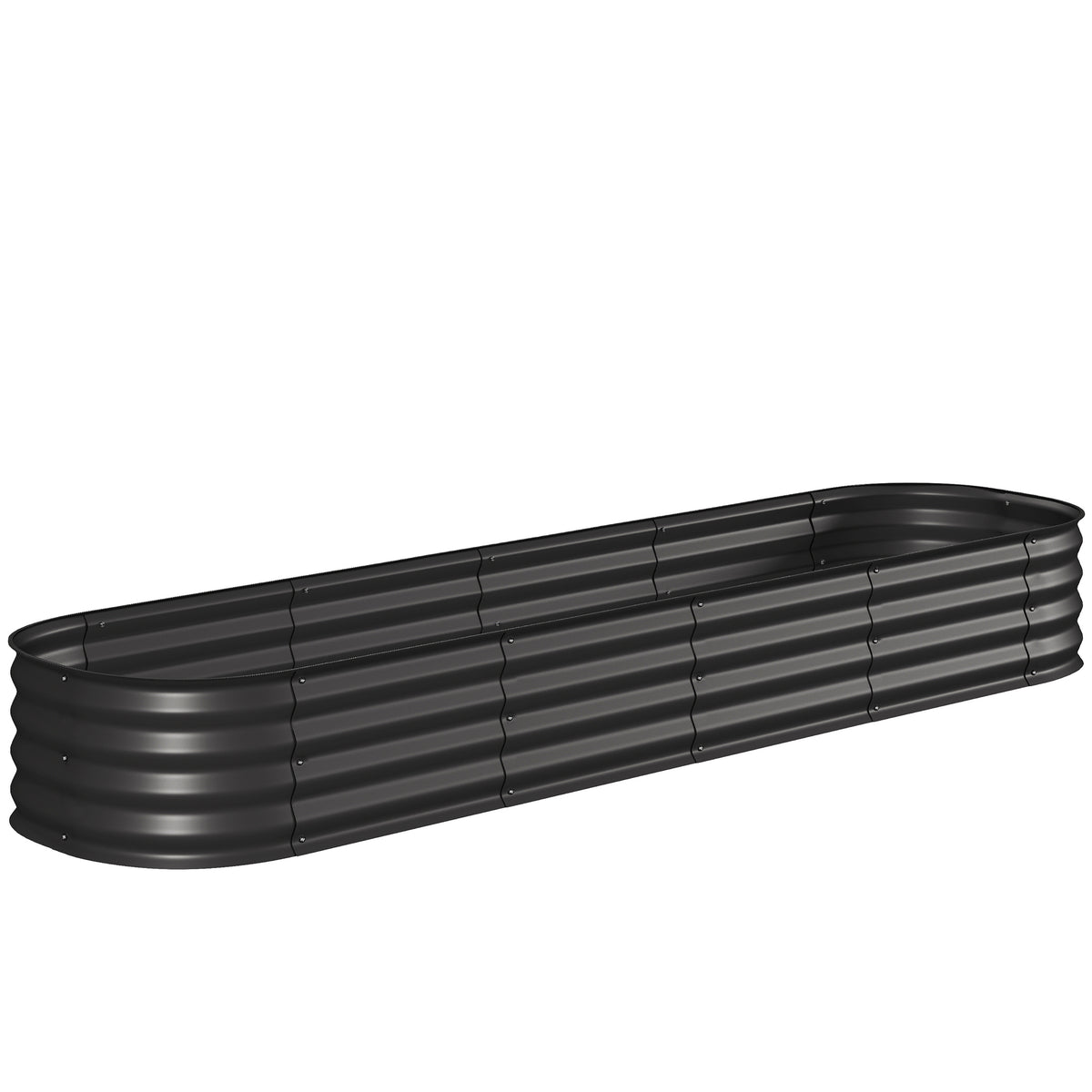 Jardinière surélevée carré potager de jardin en acier modulable pour légumes, plantes, fleurs, dim. 240 x 62 x 30cm-0