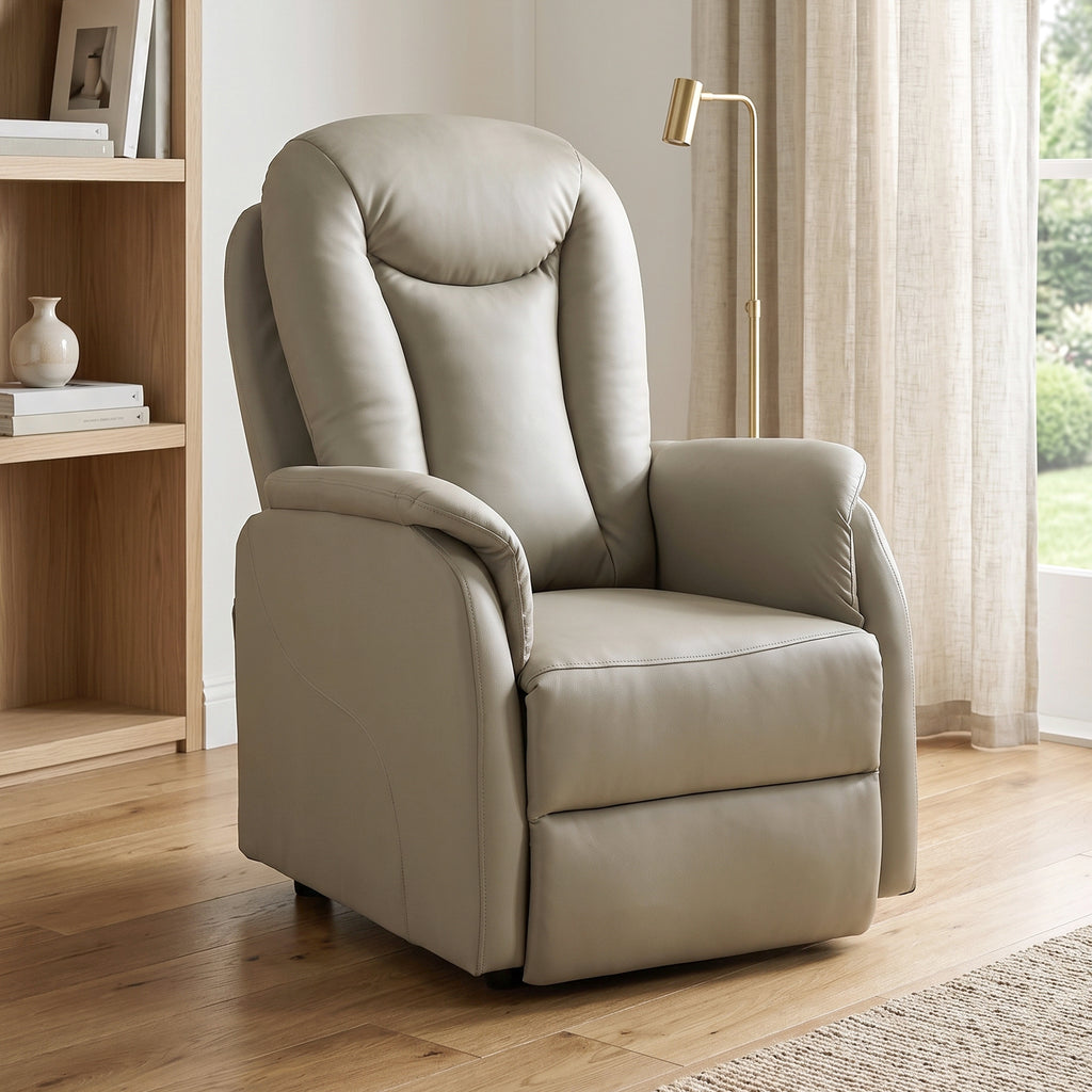 Fauteuil Releveur Électrique Massage Vibration et Chaleur, Fauteuil Relax Électrique en PU, Dossier Inclinable, Gris-1