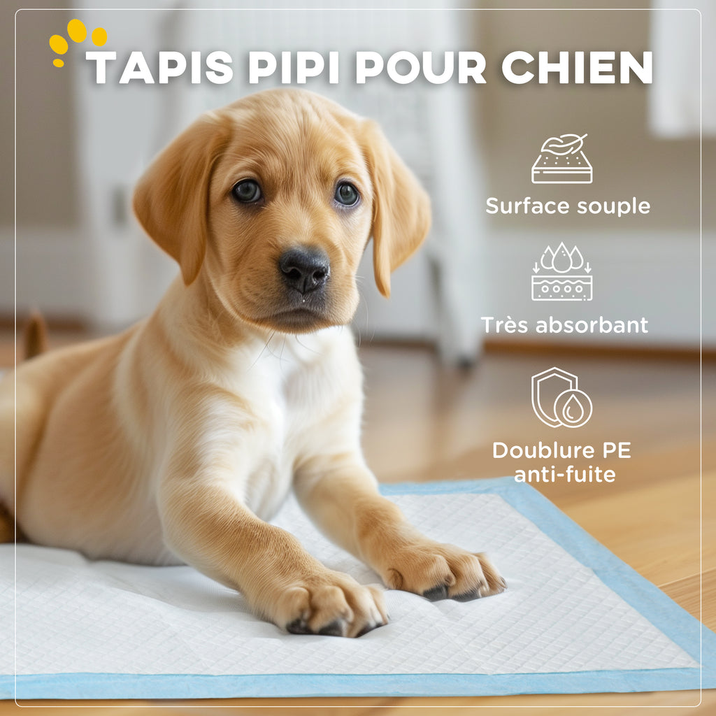 Lot de 80 tapis d'entraînement pour chien, étanche, 6 couches avec surface à séchage rapide, protection, 60 x 60 cm-3