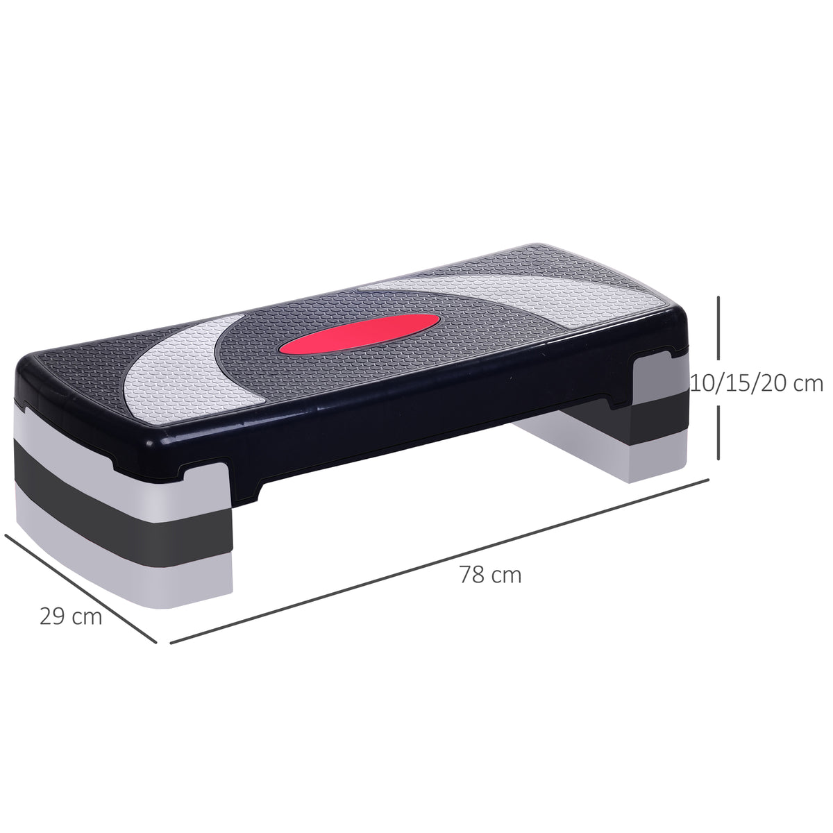 Step fitness aerobic stepper hauteur reglable surface antiderapante 78x29x20 cm-2