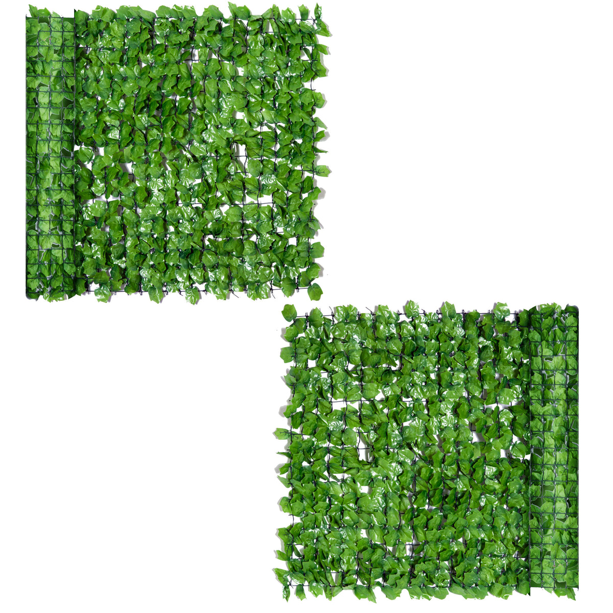 Lot de 2 haies artificiels érable Brise-Vue décoration Rouleau 3L x 1H m Feuillage réaliste Anti-UV Vert-0