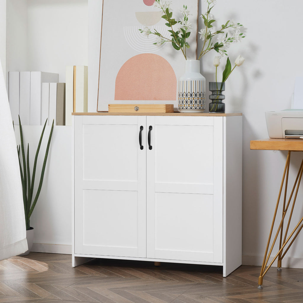 Meuble de rangement buffet cuisine avec 2 portes et 2 étagères réglables 90 x 39,5 x 88 cm-9