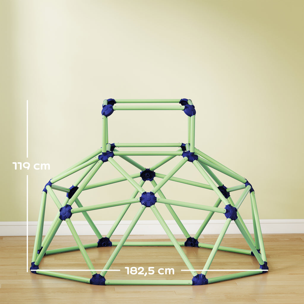 Dôme d'escalade enfant 183 cm, cage à grimper, intérieure et extérieure, charge 90 kg, assemblage facile, vert-2