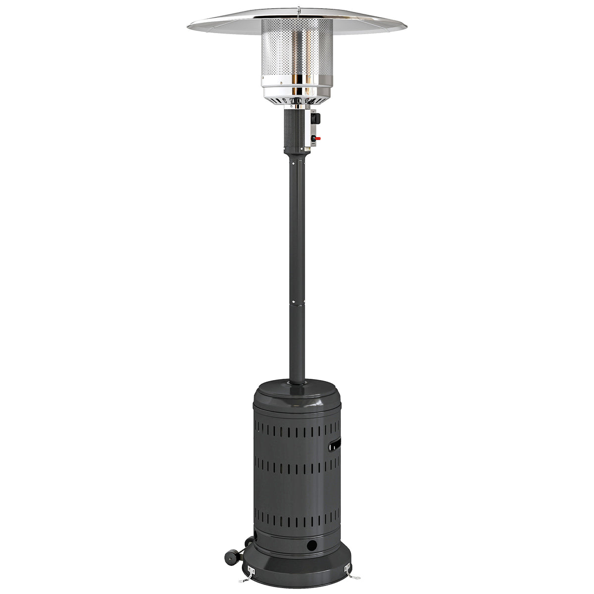 chauffage exterieur terrasse, parasol chauffant gaz portable 11 KW niveaux de chauffe réglable 82x82x223cm noir-0