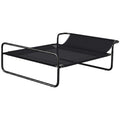 Lit surélevé pour chiens animaux de compagnie avec appui-tête tissu micro-perforé 91 x 69 x 29 cm noir-0