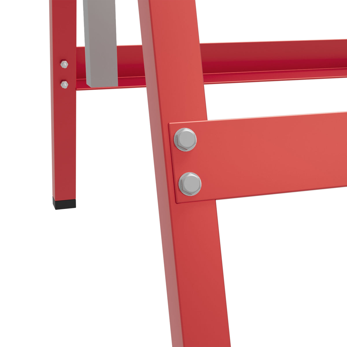 Lot de 2 tréteaux pliables télescopiques hauteur réglable 80-130 cm rouge-8
