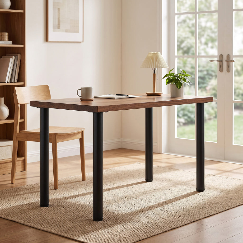 Lot de 4 pieds de table en métal, style industriel, avec vis autotaraudeuses et patins réglables, 73 x 6 x 6 cm, noir-7