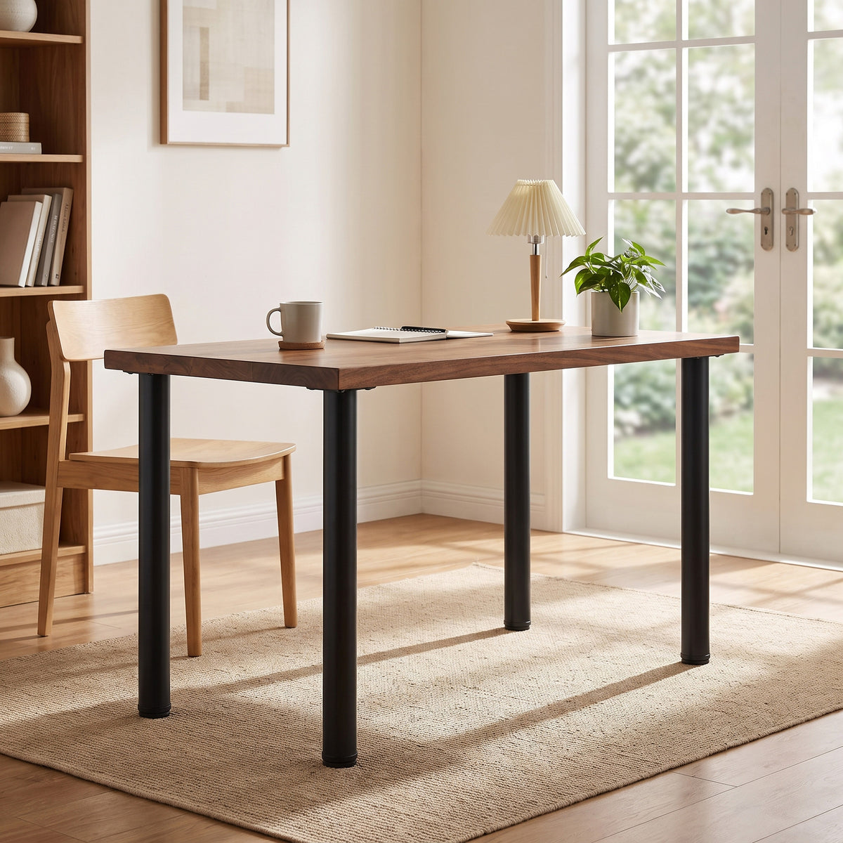 Lot de 4 pieds de table en métal, style industriel, avec vis autotaraudeuses et patins réglables, 73 x 6 x 6 cm, noir-7