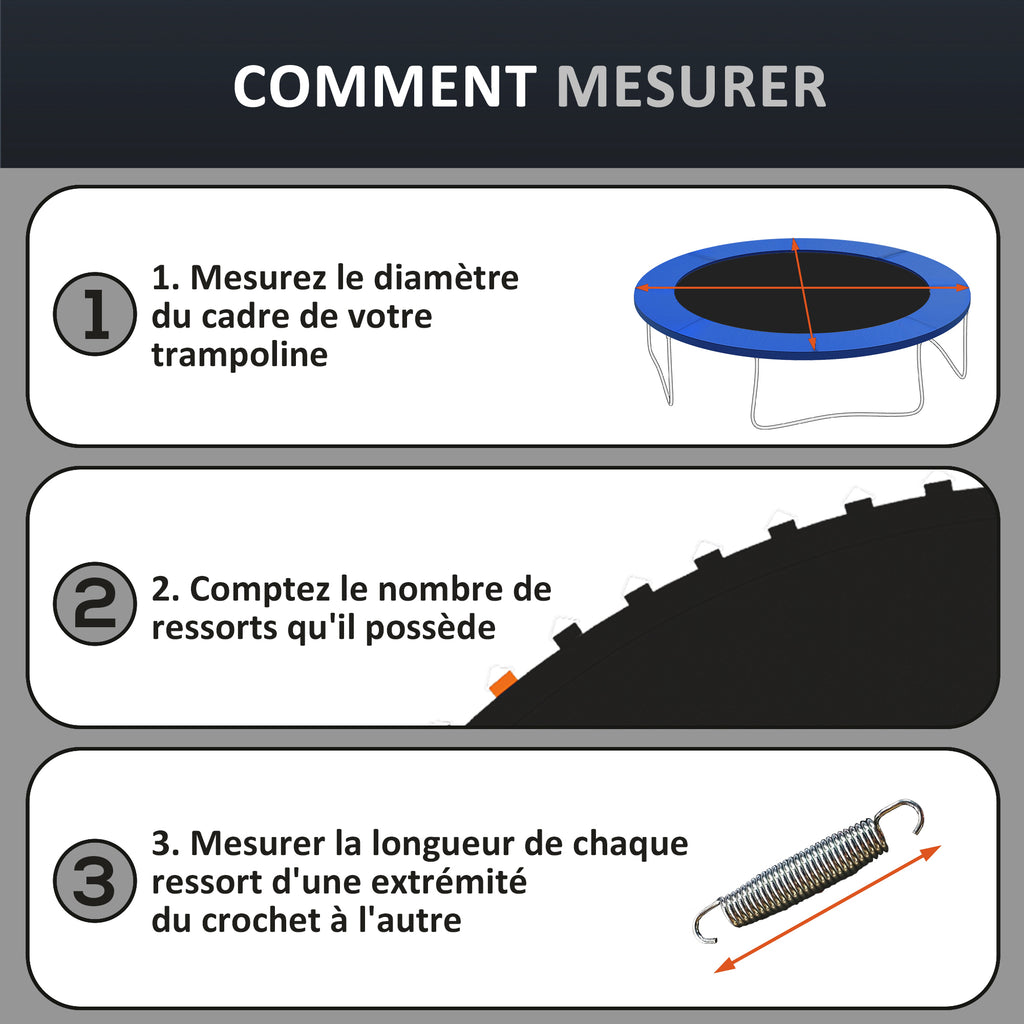 Tapis de rechange pour trampoline tapis de saut de remplacement, compatible trampoline Ø 3,7 m et ressorts de 14 cm-4