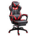Chaise gaming Ergonomique, Fauteuil de Bureau confortable avec Repose-Pied, Appuie-Tête et coussin lombaire, Hauteur Réglable, noir et rouge-0