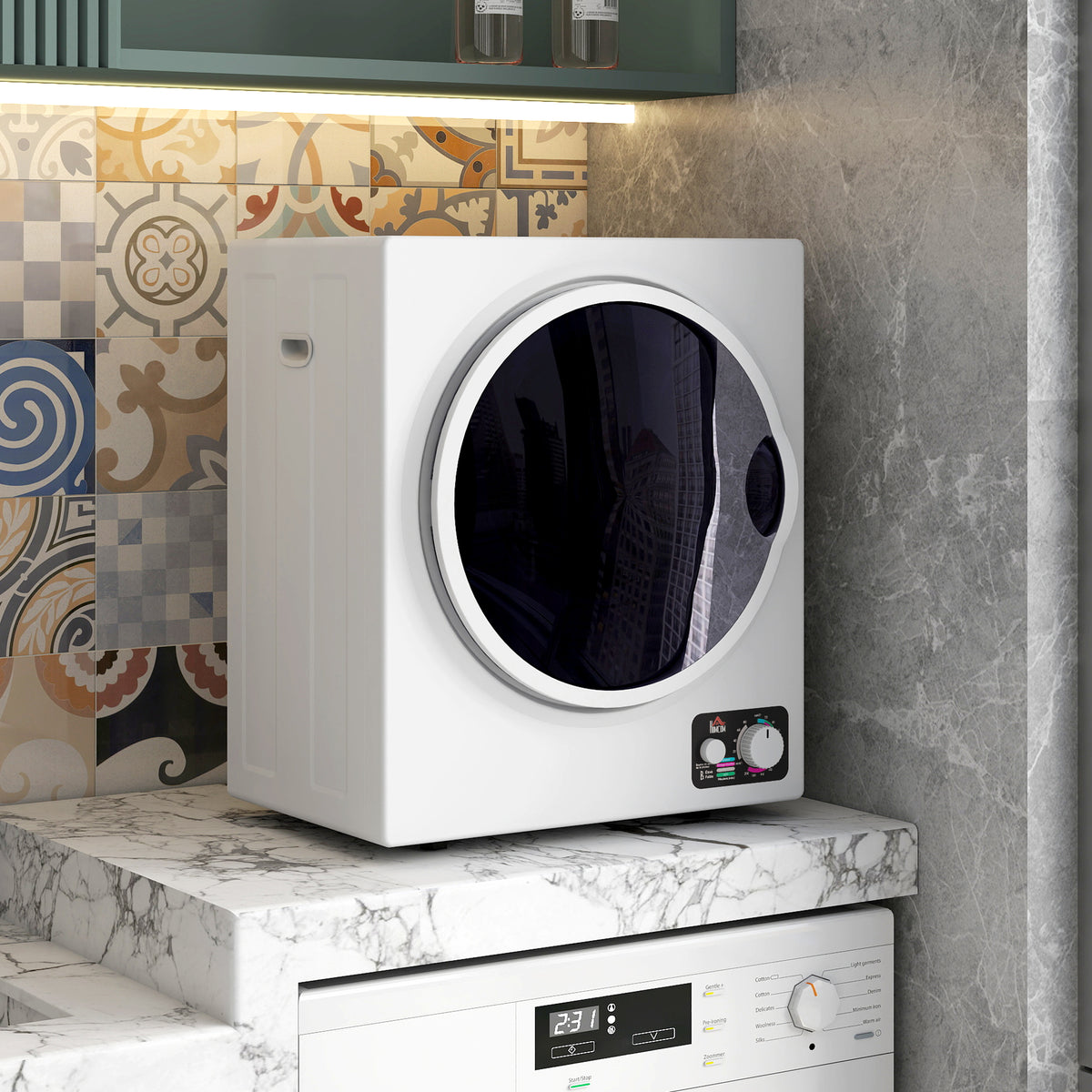 Sèche-Linge électrique portable 850W, capacité 33L 4 modes de fonctionnement, acier inoxydable, 49L x 40,5l x 60H cm-1