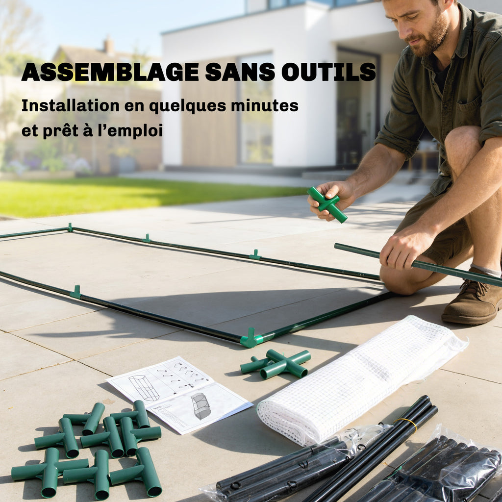 Serre de jardin mini serre serre à tomates 2 x 1 x 0,8 m porte zippée bâche PE acier blanc-7