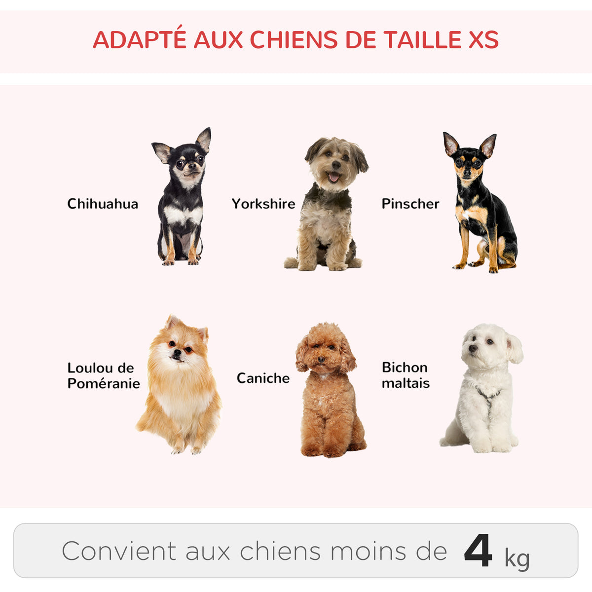 Sac de transport à roulettes pour chien 2 en 1 trolley chariot sac à dos pour chien chat avec poignée téléscopique, sacs de rangement, aérations, attache de sécurité, 42 x 25 x 55 cm, rouge-7