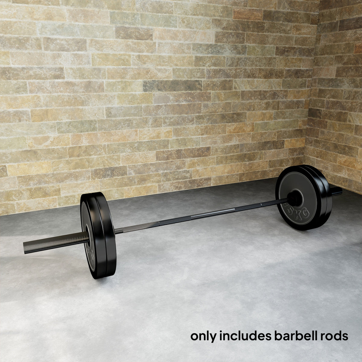 Barre Olympique de 50 mm en Acier Finition Mate avec Prise Moletée et Manchons Longs, Charge 200 kg, Ø5 x 180 cm, Noir-1