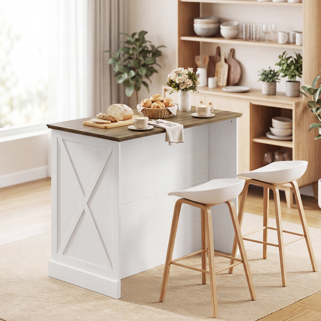 Buffet cuisine, buffet cuisine, meuble de rangement avec 2 tiroirs 2 portes coulissantes, étagère réglable, blanc-1