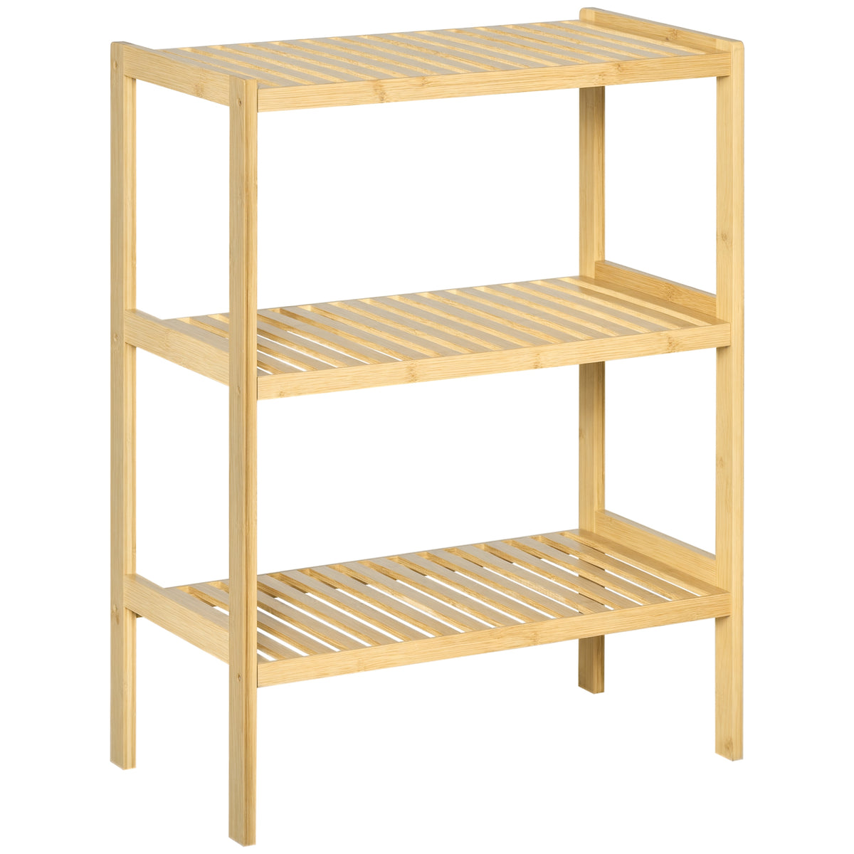 Étagère de rangement, étagère en bambou à 3 niveaux, bibliothèque pour salon, chambre et bureau, 62 x 33 x 80 cm-0