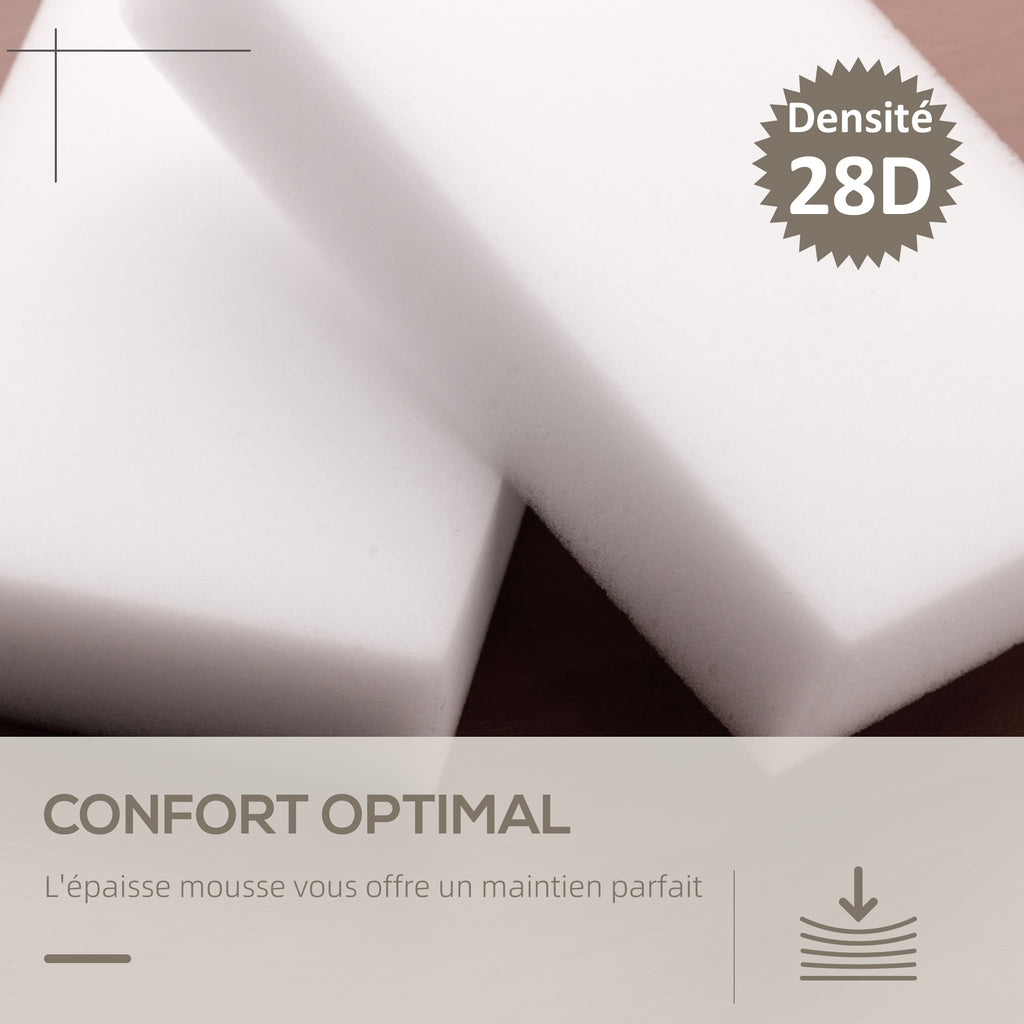 Repose pied salon pivotant à 360°, ottoman rond rembourré en PU avec base en acier, Ø 45,5 x 44,5 cm, blanc-6