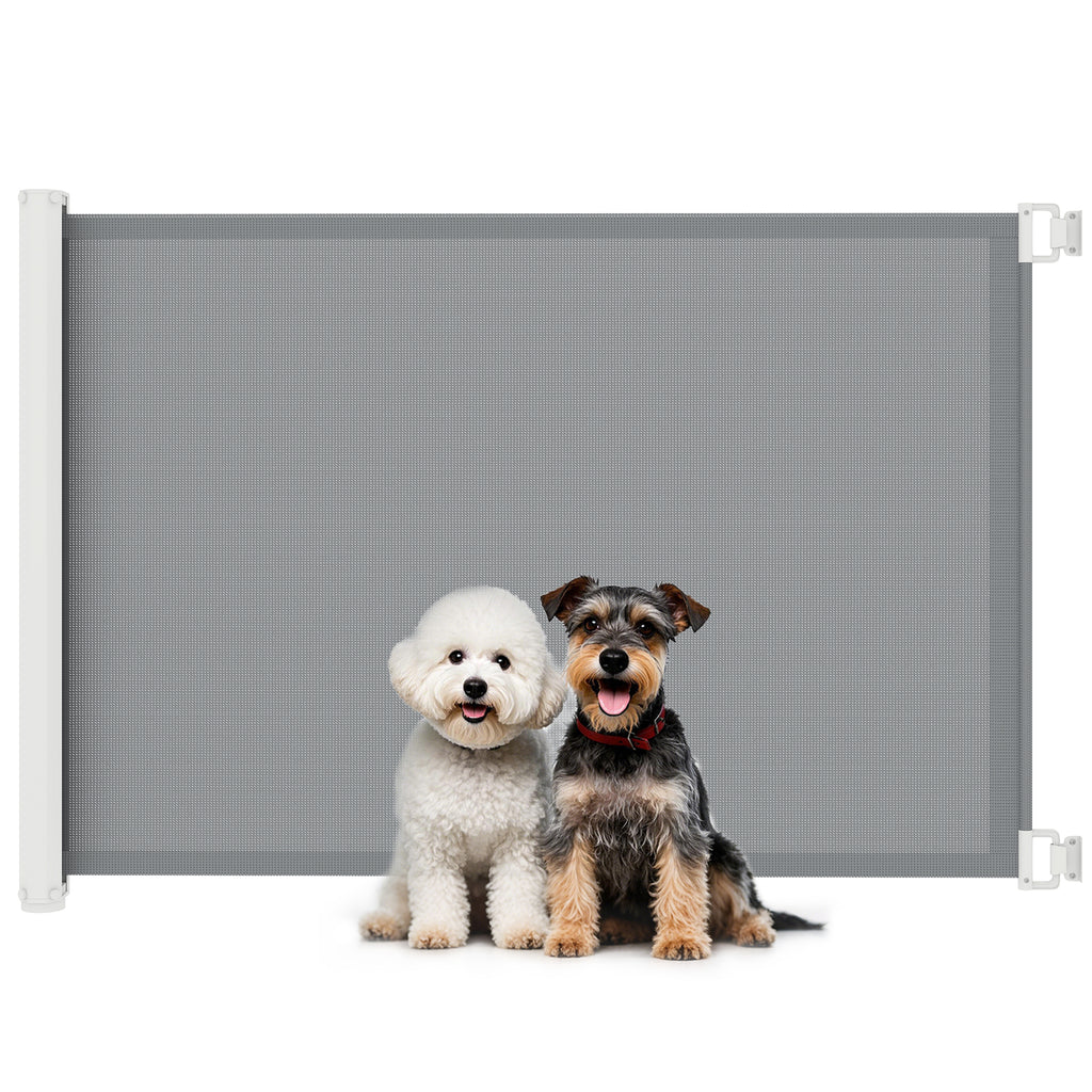 Barrière de sécurité barrière animaux rétractable automatique 1,15L x 0,83H m teslin métal gris-0