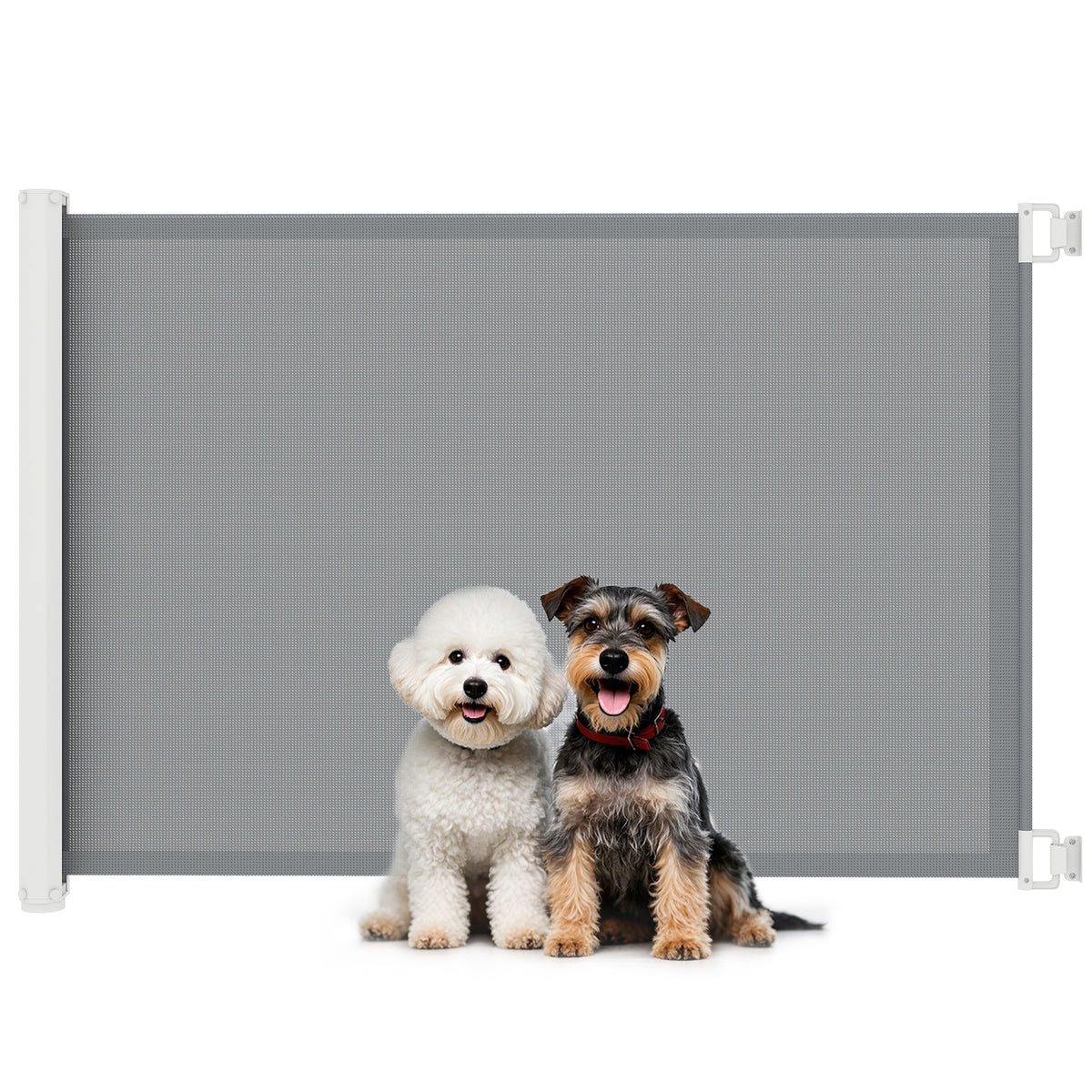 Barrière de sécurité barrière animaux rétractable automatique 1,15L x 0,83H m teslin métal gris-0