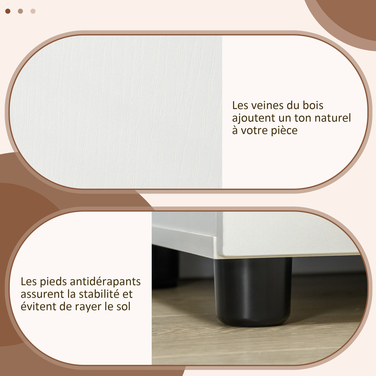 Armoire de bureau à 2 niveaux, meuble de rangement bureau avec 2 portes, serrures et clés, 80x40x80cm, blanc-4