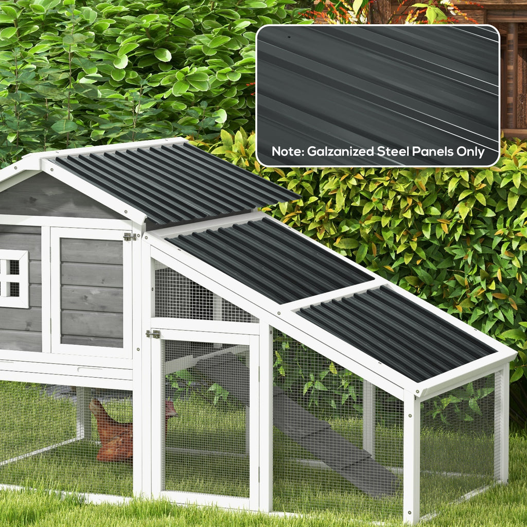 Lot de 12 panneaux en acier galvanisé Résistant aux Intempéries, gris anthracite, dim. d'un panneau 129L x 45l cm-9