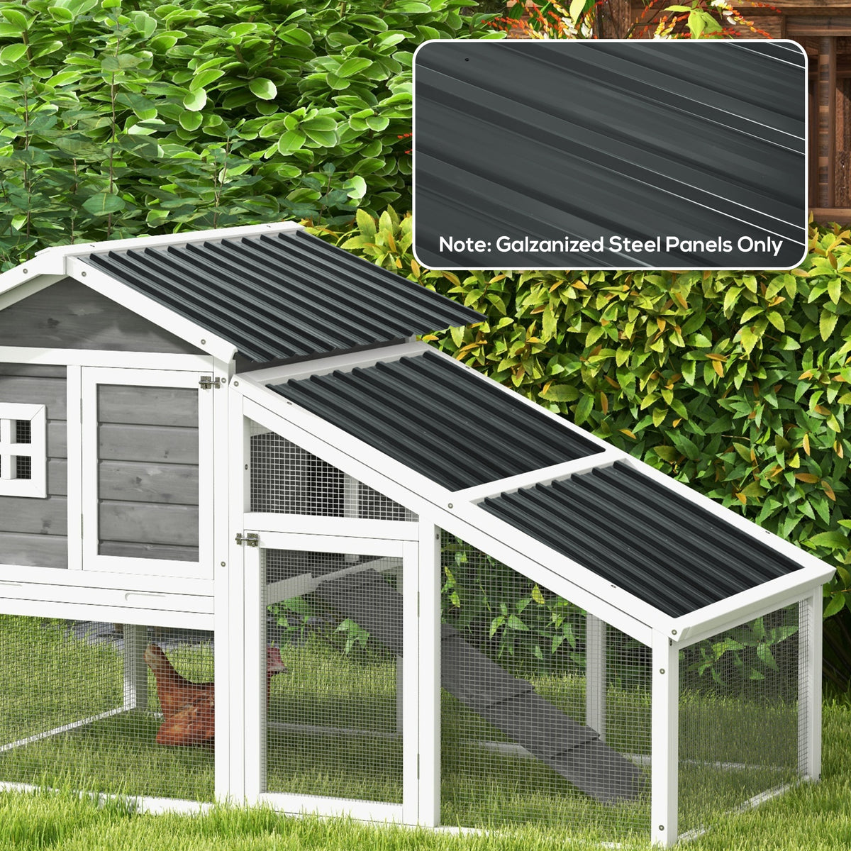 Lot de 12 panneaux en acier galvanisé Résistant aux Intempéries, gris anthracite, dim. d'un panneau 129L x 45l cm-9