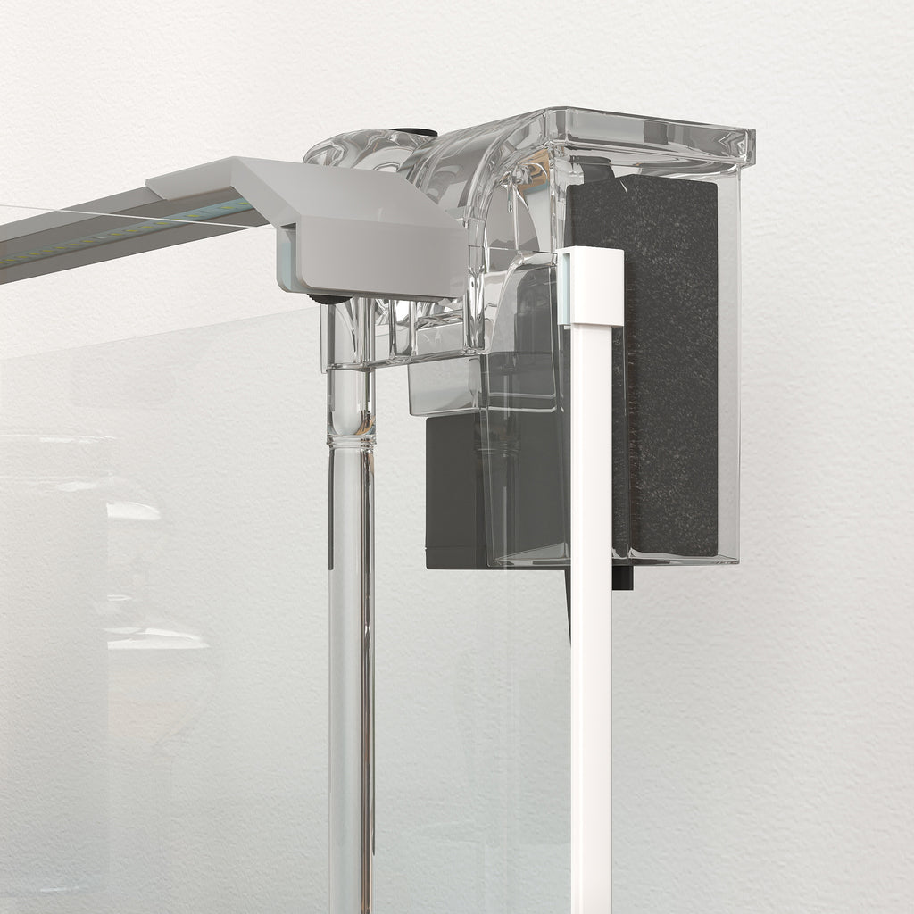 Aquarium en verre avec lumières LED aquarium de 20L pompe à filtre 38 x 26 x 27 cm blanc-8