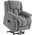Fauteuil releveur électrique massage et chauffage avec repose-pied, dossier inclinable, télécommande et poche latérale-0