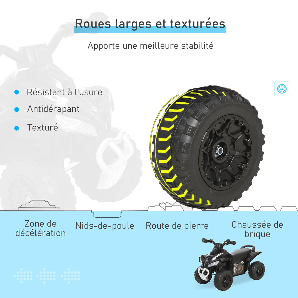 Porteur Enfants Quad 18-36 Mois dim. 67L x 38l x 44H cm Effets Lumineux et sonores Noir-4