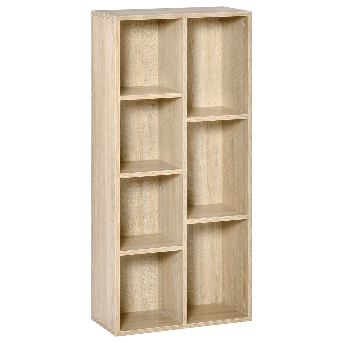 Meuble de rangement Bibliothèque étagère 7 cubes pour intérieur, salon, chambre - 50l x 24P x 106H cm, bois naturel-0