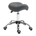 Tabouret à roulettes, tabouret de massage avec hauteur réglable 49-61 cm et selle ergonomique, chaise de travail à roulettes pivotant 360°, pour salon de massage tatouage clinique spa, gris-0