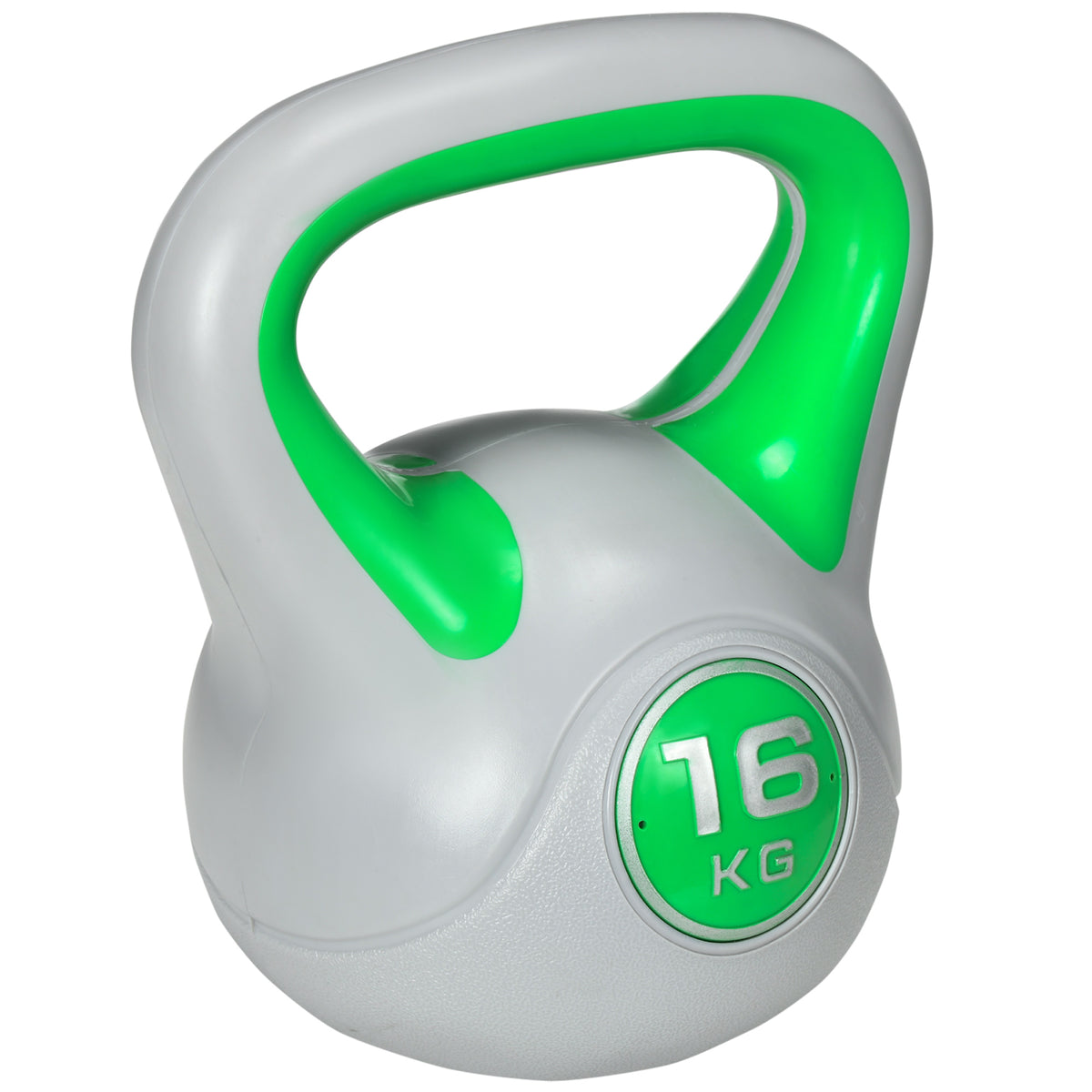 Kettlebell 16 kg, Haltère avec Poignée Ergonomique, Haltère à Boule, Musculation, Entraînement, 27 x 17 x 31 cm, Vert-0