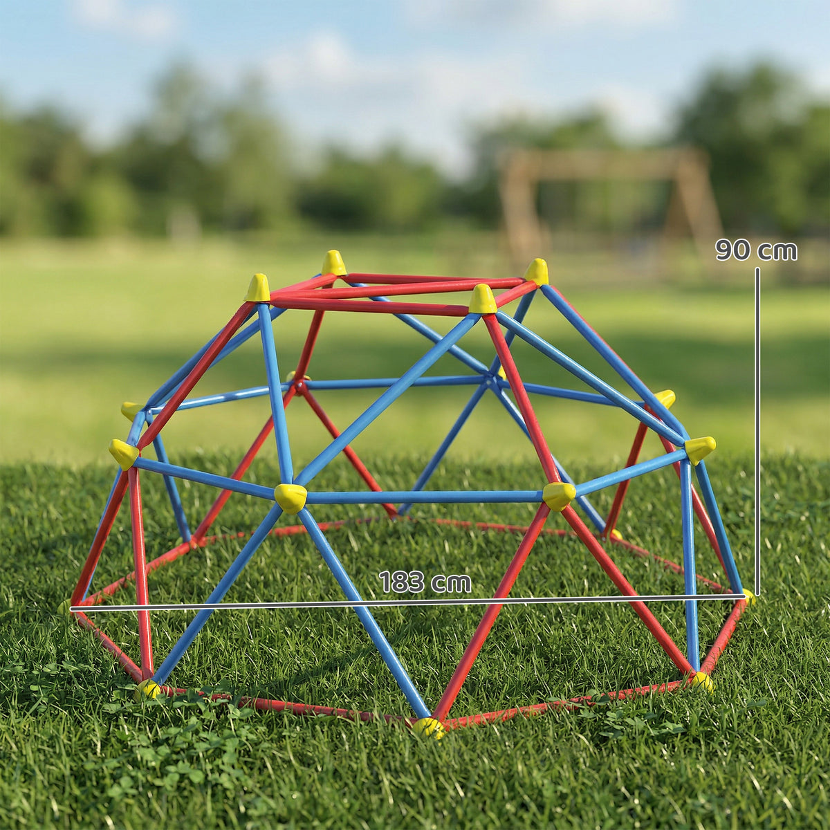 Dôme d'escalade enfant cage d'escalade structure en métal charge max. 180 kg assemblage facile 183 cm multicolore-2