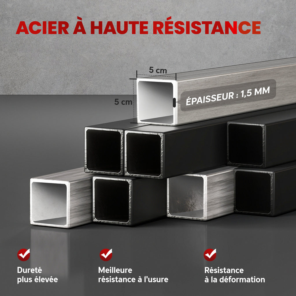 Appareil de musculation double poulie vis à vis crossover, charge libre 2 x 50kg dim. 245L x 85l x 207H cm-6