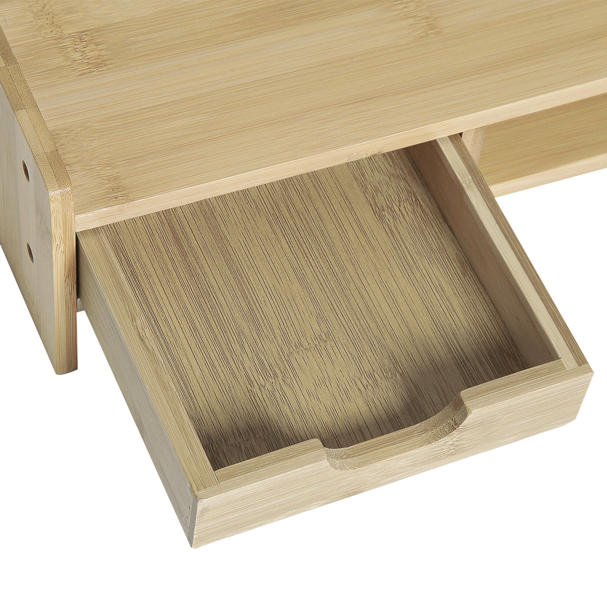 Support d'écran, Ordinateur portable Socle TV Ordinateur de bureau Organisateur avec tiroir Bambou-7