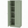 Meuble de Salle de Bain Étroit, Meuble de Rangement Sur Pied avec 2 Portes et 3 Étagères, pour Salon, Chambre, Vert-0