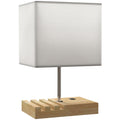 Lampe de chevet avec USB A+C, lampe de table moderne, 3 supports pour téléphone, ampoules non incluses, blanc-0