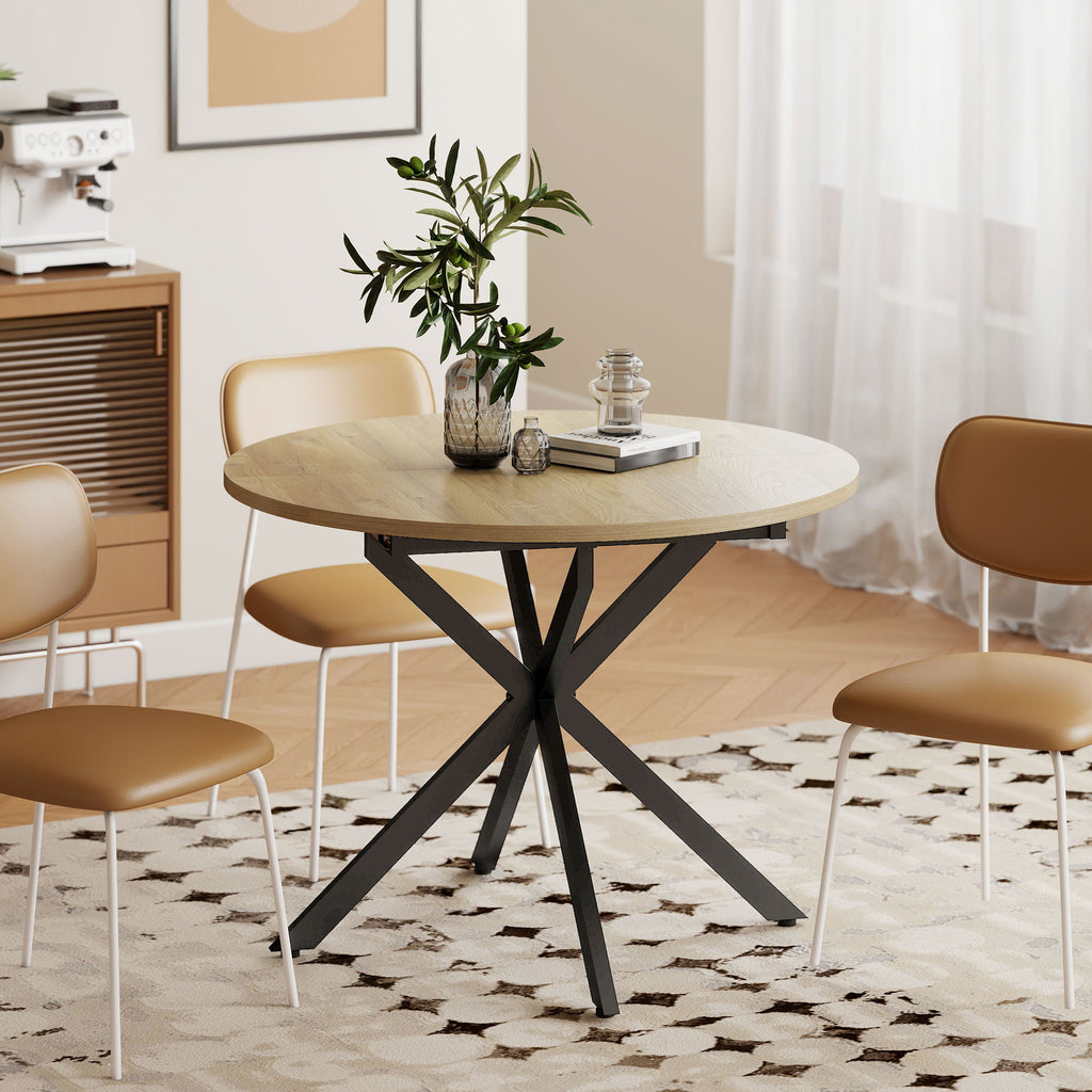 Table à manger extensible ovale pour 4 à 6 personnes, table de cuisine avec rallonge 100-135 cm, effet bois naturel-8