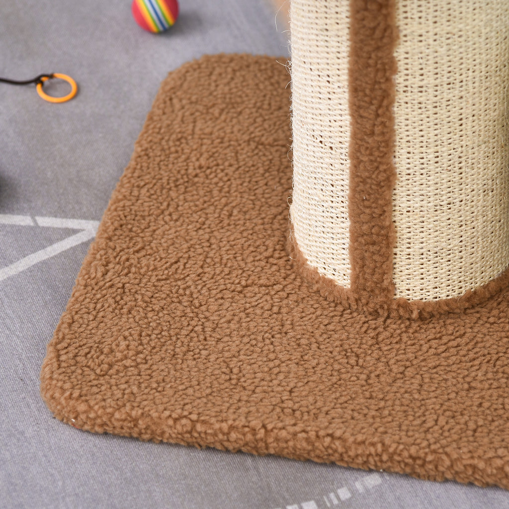 Arbre à chat avec griffoir centre d'activités 2 plateformes coussin marron clair-7