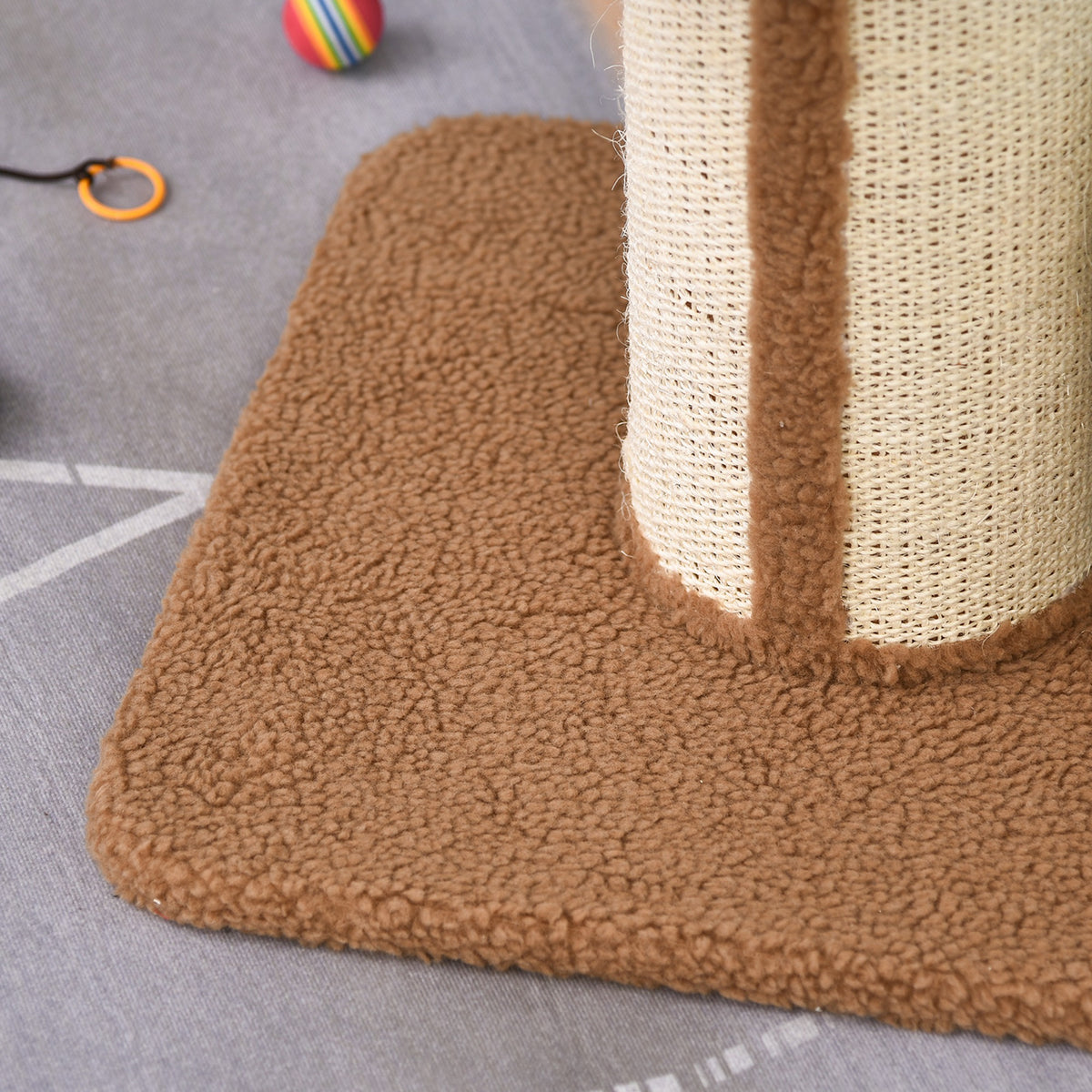 Arbre à chat avec griffoir centre d'activités 2 plateformes coussin marron clair-7