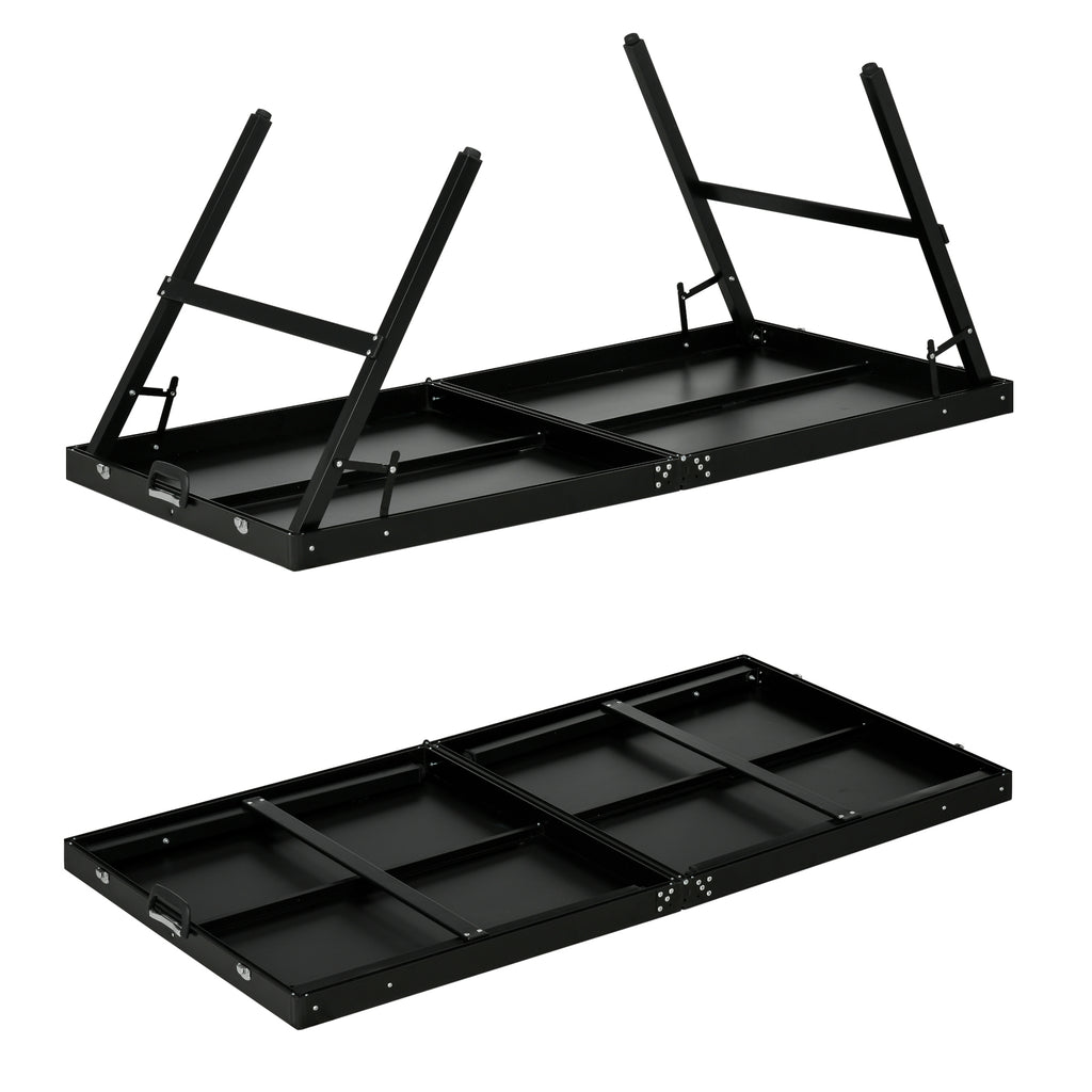 Mini table de ping pong pliable table de ping-pong d'intérieur avec filet, balles, poignée, 152 x 76 x 72 cm noir-7
