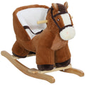 Cheval à bascule pour enfants jouet à bascule bébé de 18 à 36 mois avec effet sonore base en bois ceinture de sécurité-0