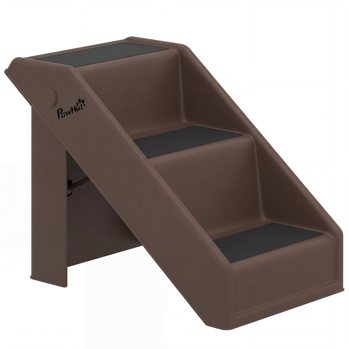 Escalier pour Chien Pliant à 3 Marches Antidérapantes Escalier pour Animaux en Plastique 53 x 30,5 x 36,5 cm Marron-0
