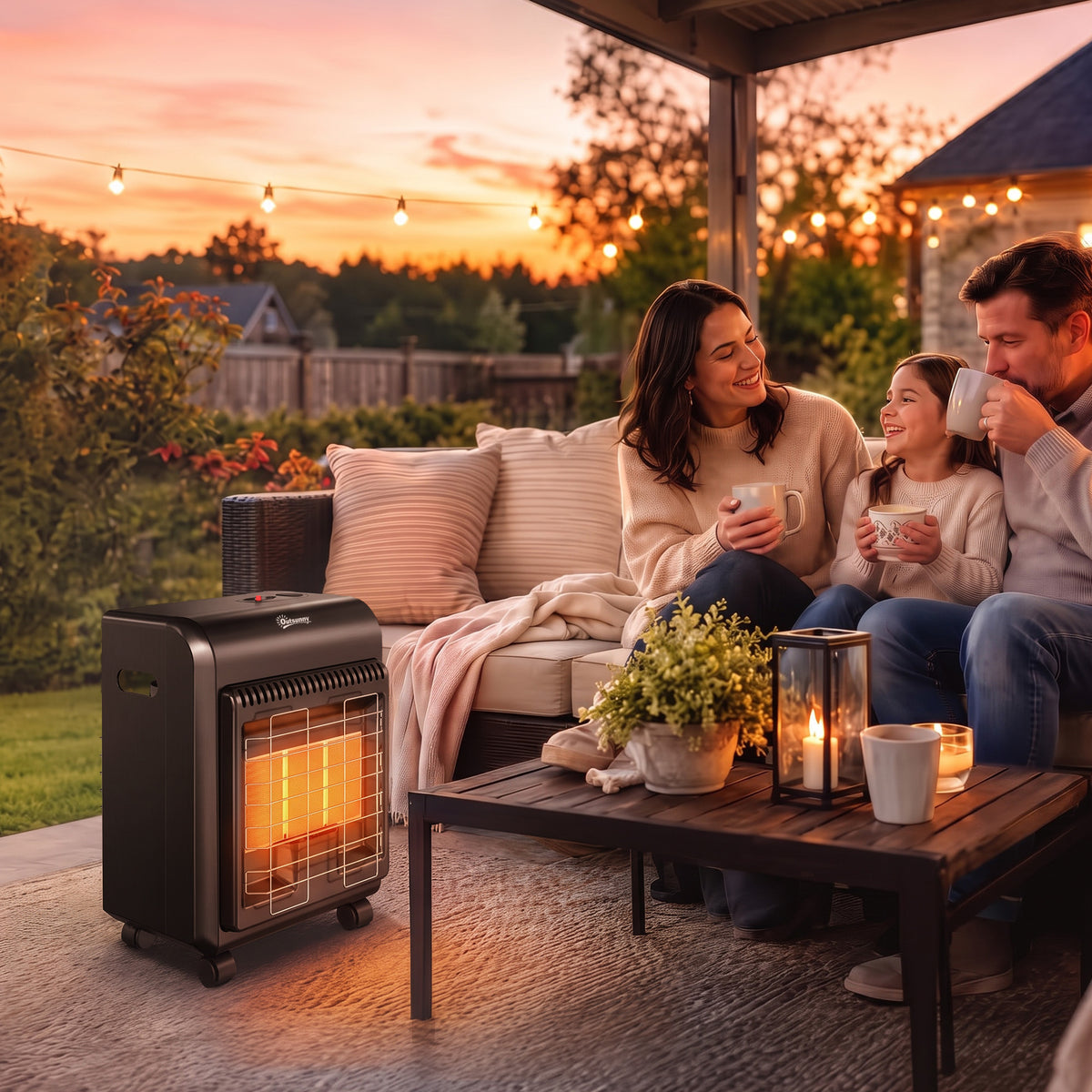 Chauffage d'Appoint Gaz Portable 4,2kW Infrarouge Compact 2 Freins Système ODS Anti-Basculement Housse 37x29x55cm Noir-9